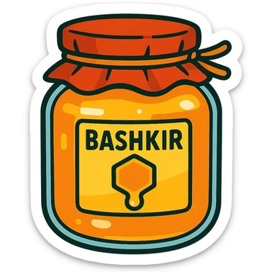 Bashkir honey jar sticker
