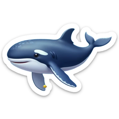 Rich whale sticker