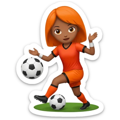 Boneca segurando uma Bola de futebol e somente a bola está queimando sticker