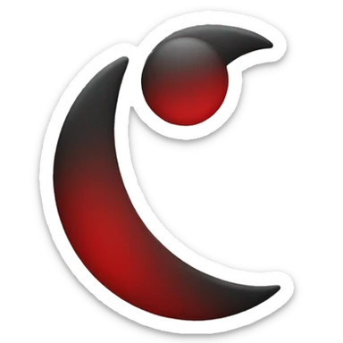  Black and Red Crescent sticker