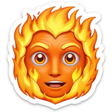 fire face with camara ayes sticker