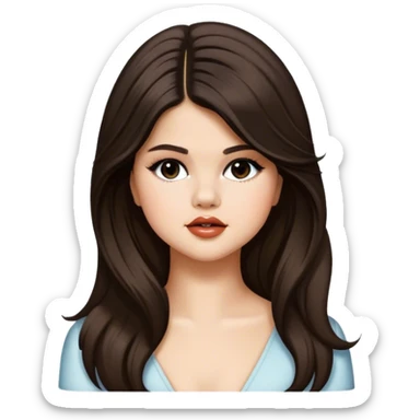 Selena Gomez long hair vintage  sticker