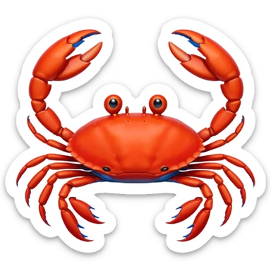 red crab and blue sprut are friends sticker