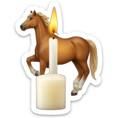 Horses white in the candle sticker