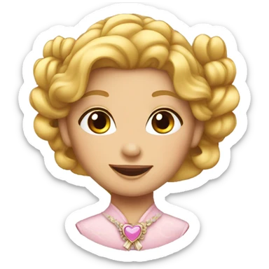 Princess with ribbon pin sticker