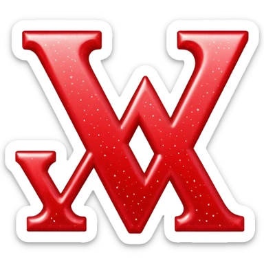 The letters xoxo in sparkly red font sticker