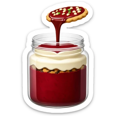 Emoji de un tarro de galletas Red Velvet con pepitas de chocolate blanco sticker