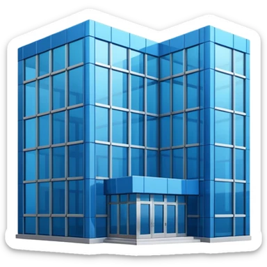 blue bank building sticker
