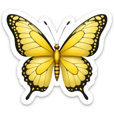 Yellow butterfly small sticker