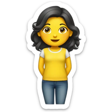 Niña gordita con camiseta amarilla sticker