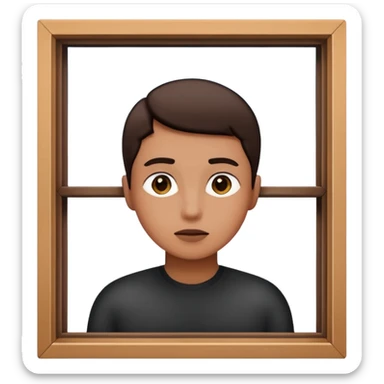 sneakily looking out a window sticker