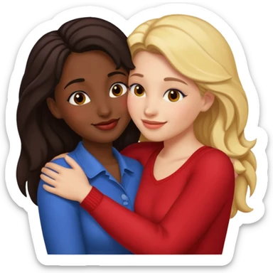 👩🏻‍❤️‍💋‍👩🏿 sticker