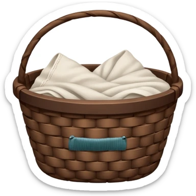 A dark Brown basket with fresh washed linen sticker