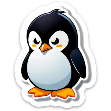An angry penguin sticker