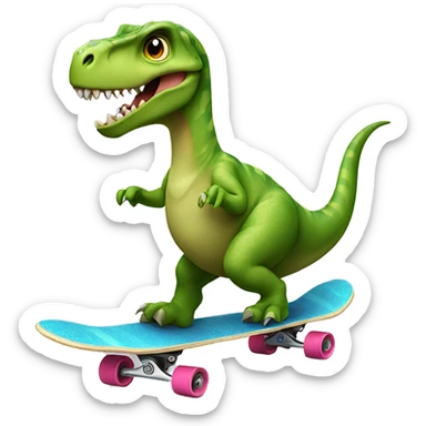 dinosaur riding a skateboard sticker