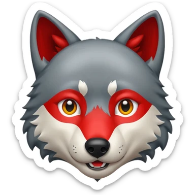 Wolf red sticker