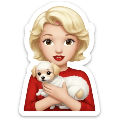 Marilyn Monroe, with cute dog sticker