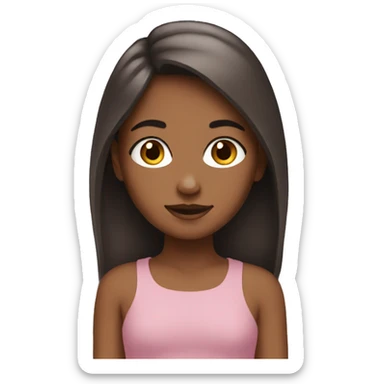 Girl with brown girl  sticker