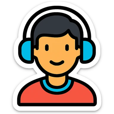 A guy with headphones sticker