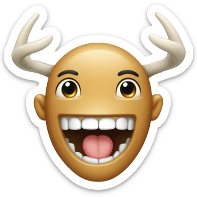 buck teeth 2 picture little differnce each other sticker