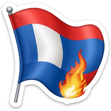 emoji bandera de francia ardiendo sticker