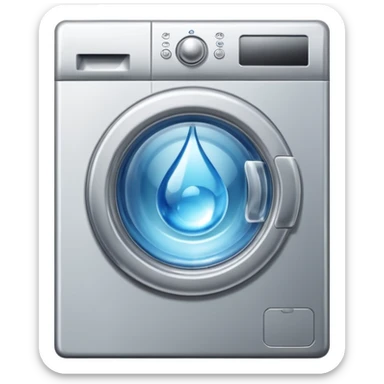 create an icon for washing machine with big water drop in front sticker