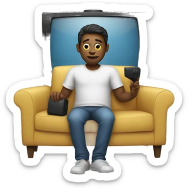 a person watching the TV sticker