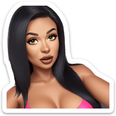 bikini beauty with long hair sticker