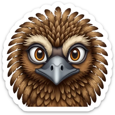 Emu face close up  sticker