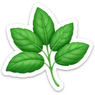 green basil leaf with some purple sticker