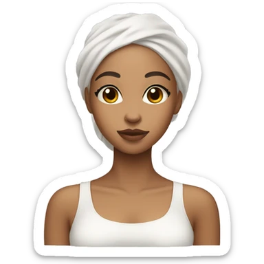 lightskin girl doing her skincare  sticker