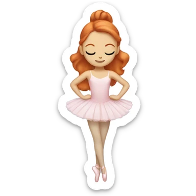 Ballerina with ginger hair sticker
