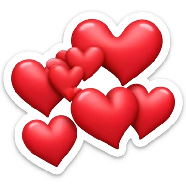 Multiple hearts sticker