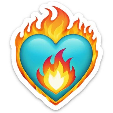Make flaming hearts in all colours sticker