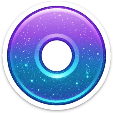 Glitter purple and cian inner circle sticker