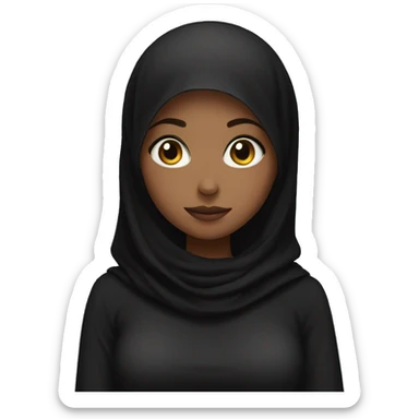 Black hijab girl with a black hijab is upset sticker