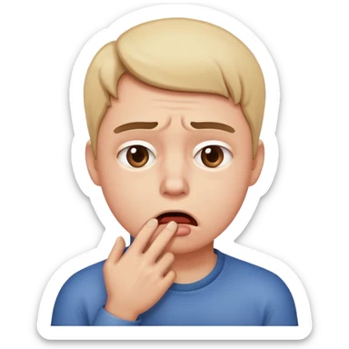 Disappointed face chocking itself sticker