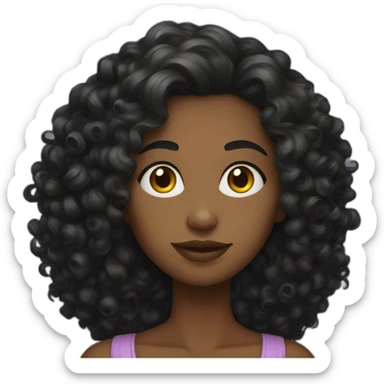 Femme noir cheveux curly qui porte Robe sticker
