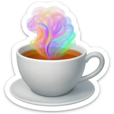 cup of thee with a color full explosion sticker
