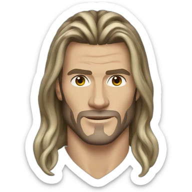 David Beckham long hair sticker