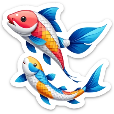 Koinobori, many koi kite sticker