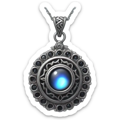 Shadow Amulet

    Description: An ornate silver pendant housing a dark gemstone that seems to absorb surrounding light, giving it a faint, eerie glow. sticker