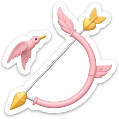 Cupid's bow in soft pink, beige and yellow pastel colors sticker