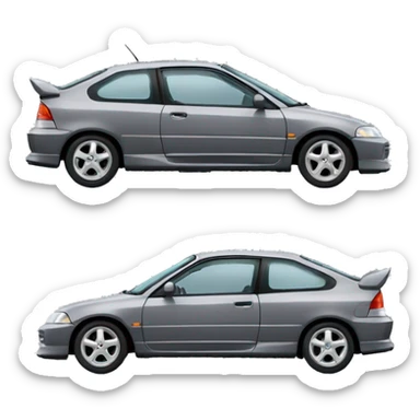 Grey Honda civic 1999 sport version 3 doors  sticker