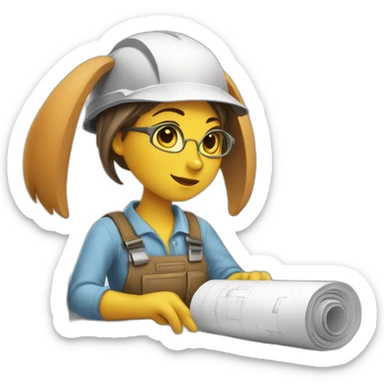 Architect Rabbit Girl sticker