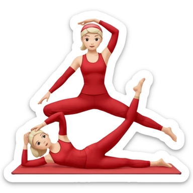 Red clothes pilates princess sticker