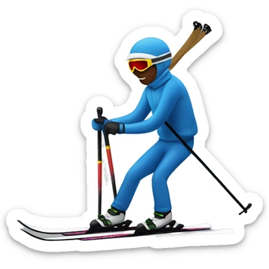 stick figure skier sticker