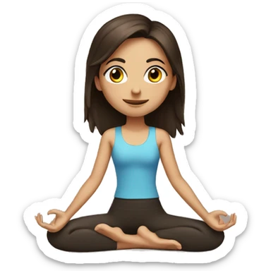 Brunette Girl yoga  sticker