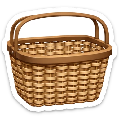 patterned empty wicker basket sticker