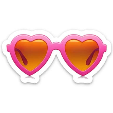 Pink and orange heart sunglasses  sticker